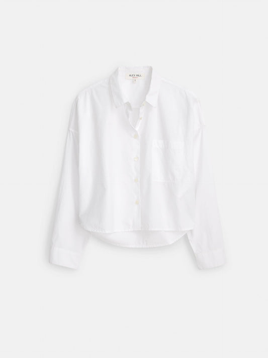Alex Mill Cropped Jo Shirt in Cotton Poplin White