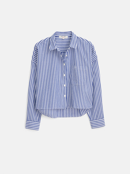 Alex Mill Cropped Striped Jo Shirt in Cotton