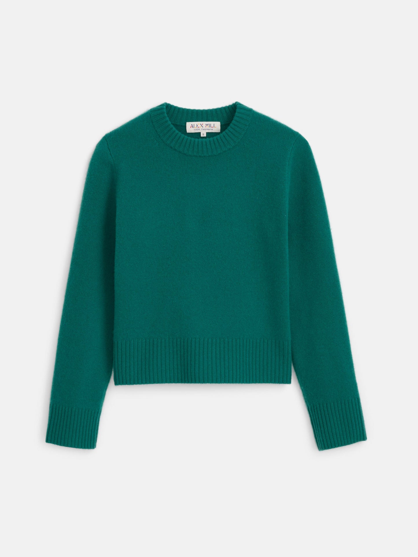 Alex Mill Michelle Crewneck Sweater in Cashmere Kelly Green