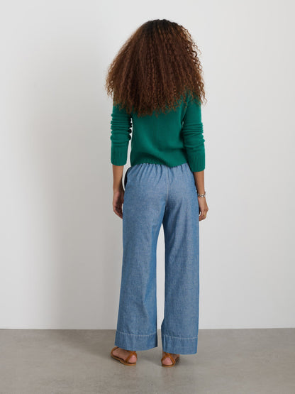 Alex Mill Michelle Crewneck Sweater in Cashmere Kelly Green