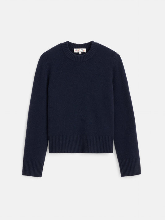 Alex Mill Michelle Crewneck Sweater in Cashmere Navy
