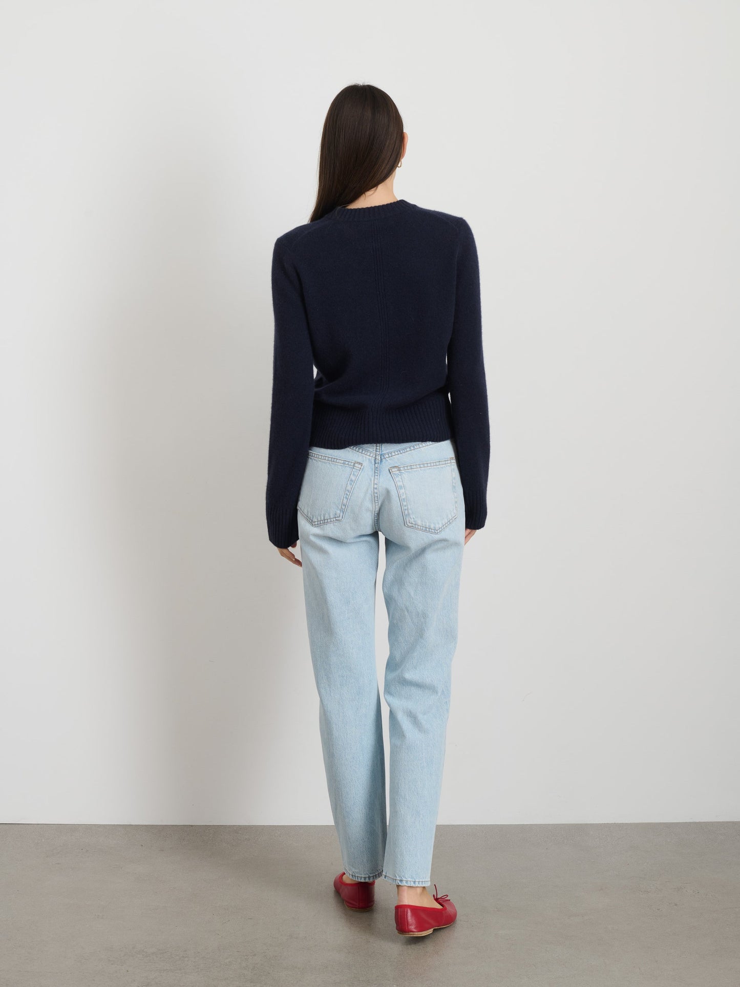 Alex Mill Michelle Crewneck Sweater in Cashmere Navy