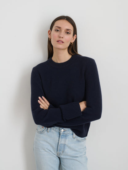 Alex Mill Michelle Crewneck Sweater in Cashmere Navy