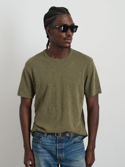 Alex Mill The Standard T-Shirt In Slub Cotton Olive Grey