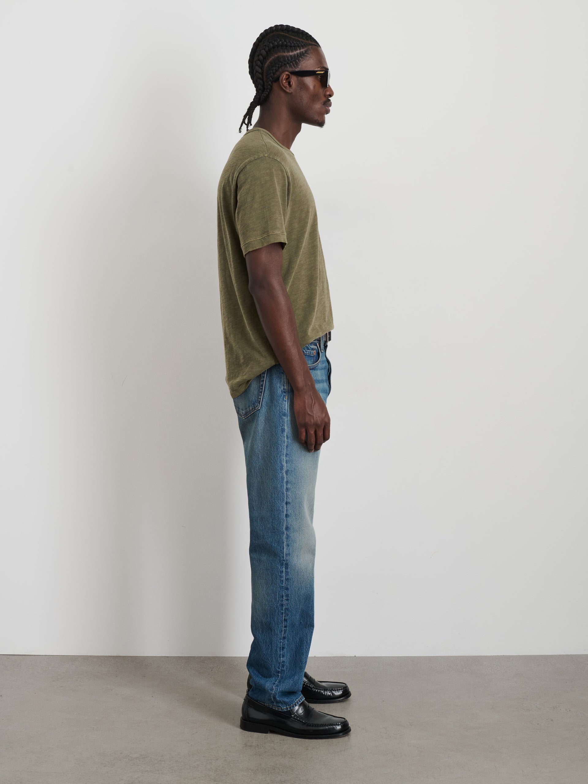 Alex Mill The Standard T-Shirt In Slub Cotton Olive Grey