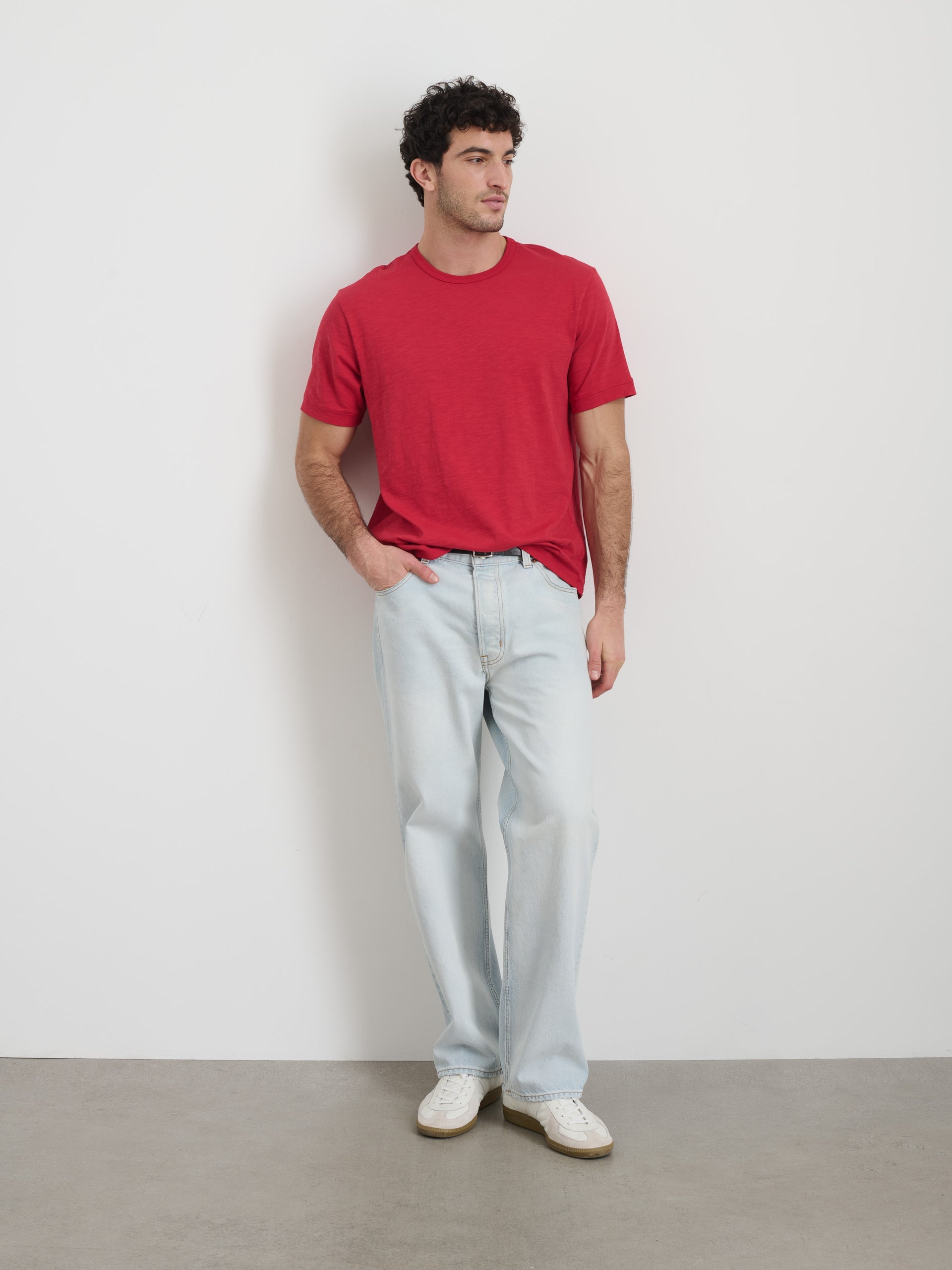 Alex Mill The Standard T-Shirt In Slub Cotton Red Pepper