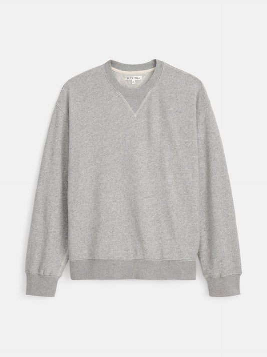 Alex Mill Marlon Sweatshirt in Lightweight Cotton Terry Heather Grey