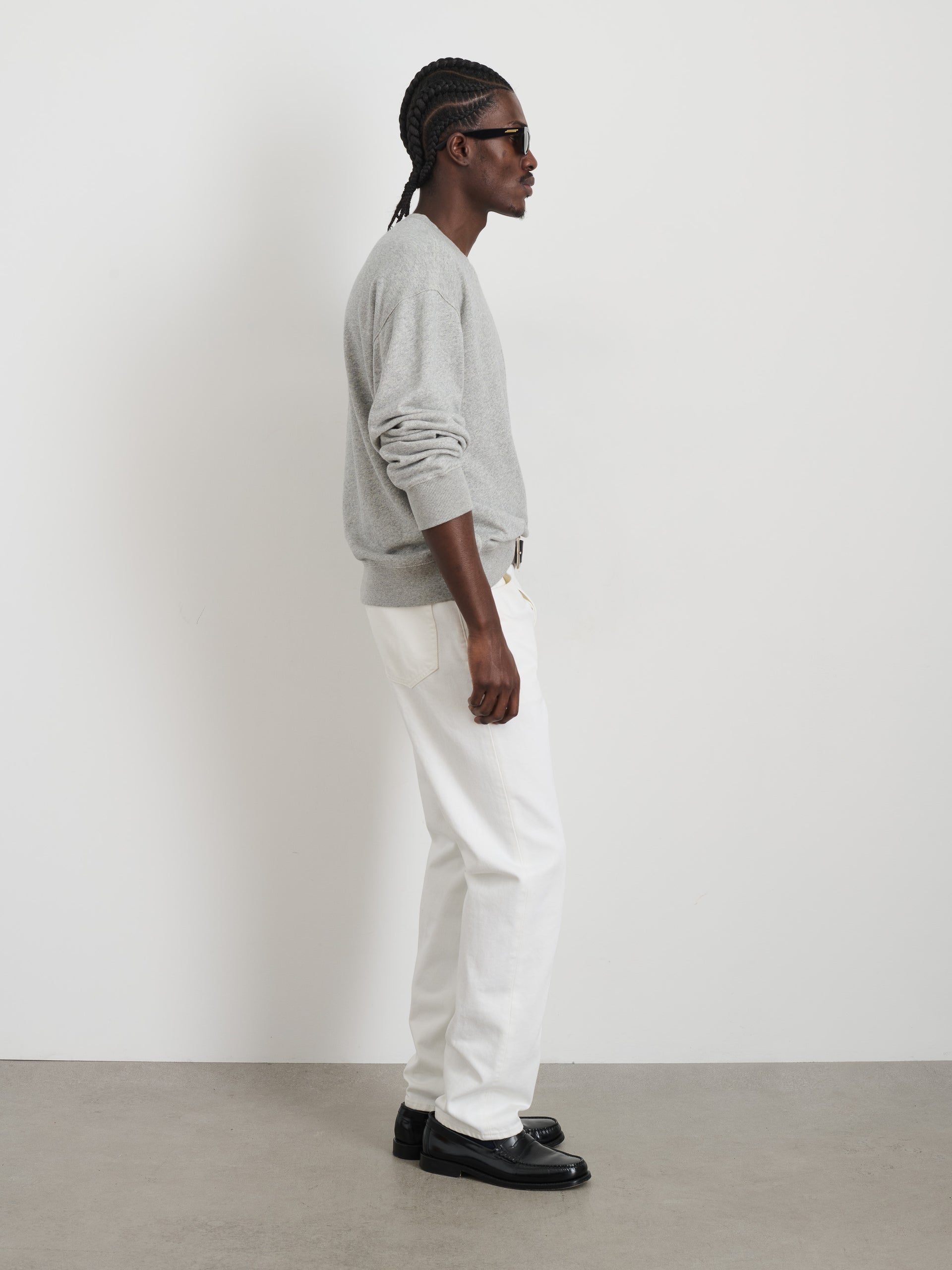 Alex Mill Marlon Sweatshirt in Lightweight Cotton Terry Heather Grey