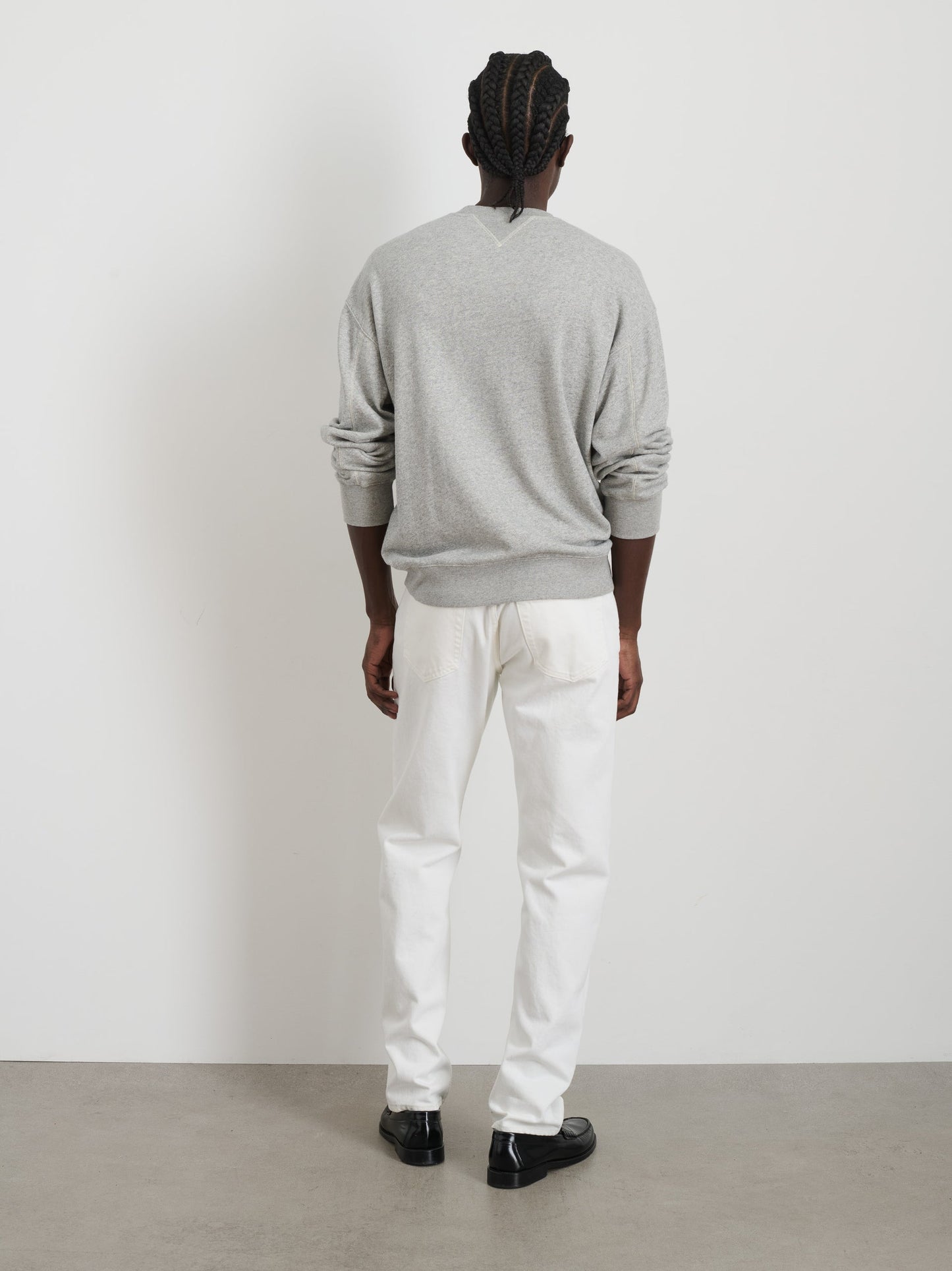 Alex Mill Marlon Sweatshirt in Lightweight Cotton Terry Heather Grey