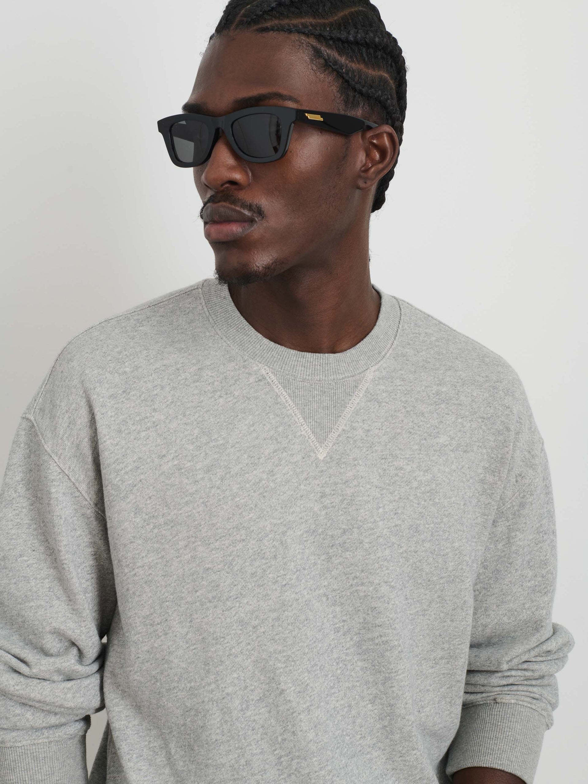 Alex Mill Marlon Sweatshirt in Lightweight Cotton Terry Heather Grey