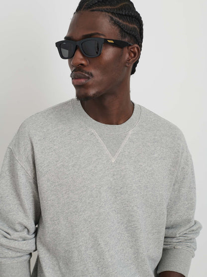 Alex Mill Marlon Sweatshirt in Lightweight Cotton Terry Heather Grey