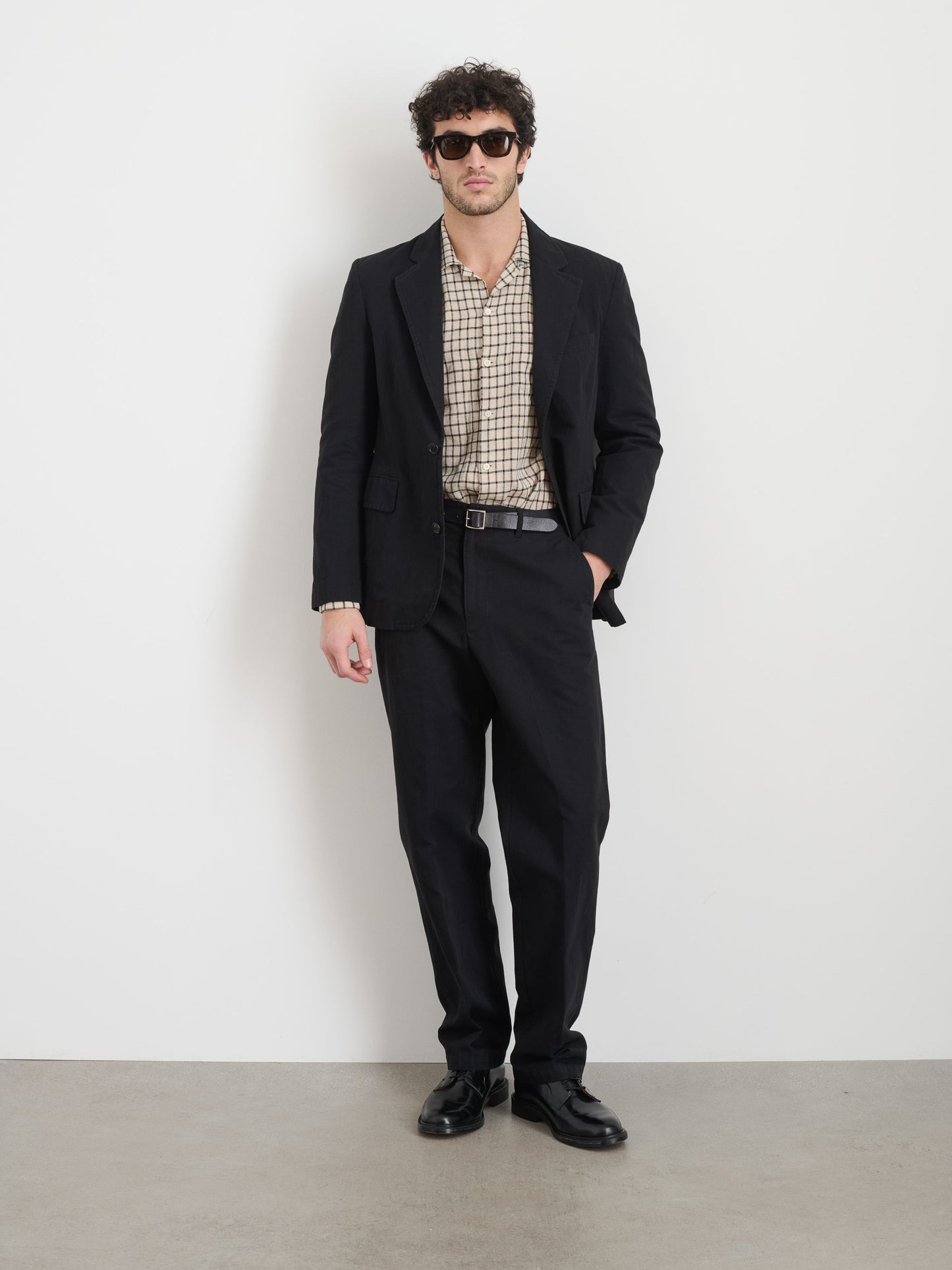 Alex Mill Cooper Blazer in Cotton Linen Black