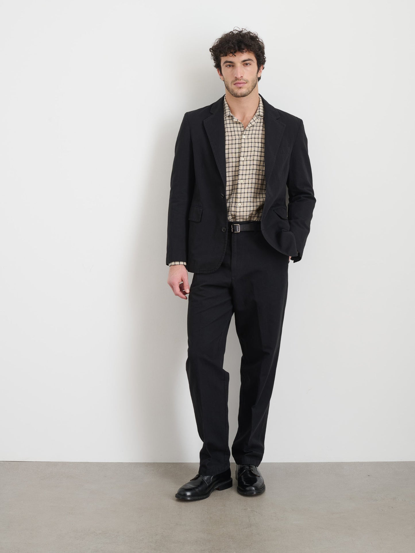 Alex Mill Cooper Blazer in Cotton Linen Black