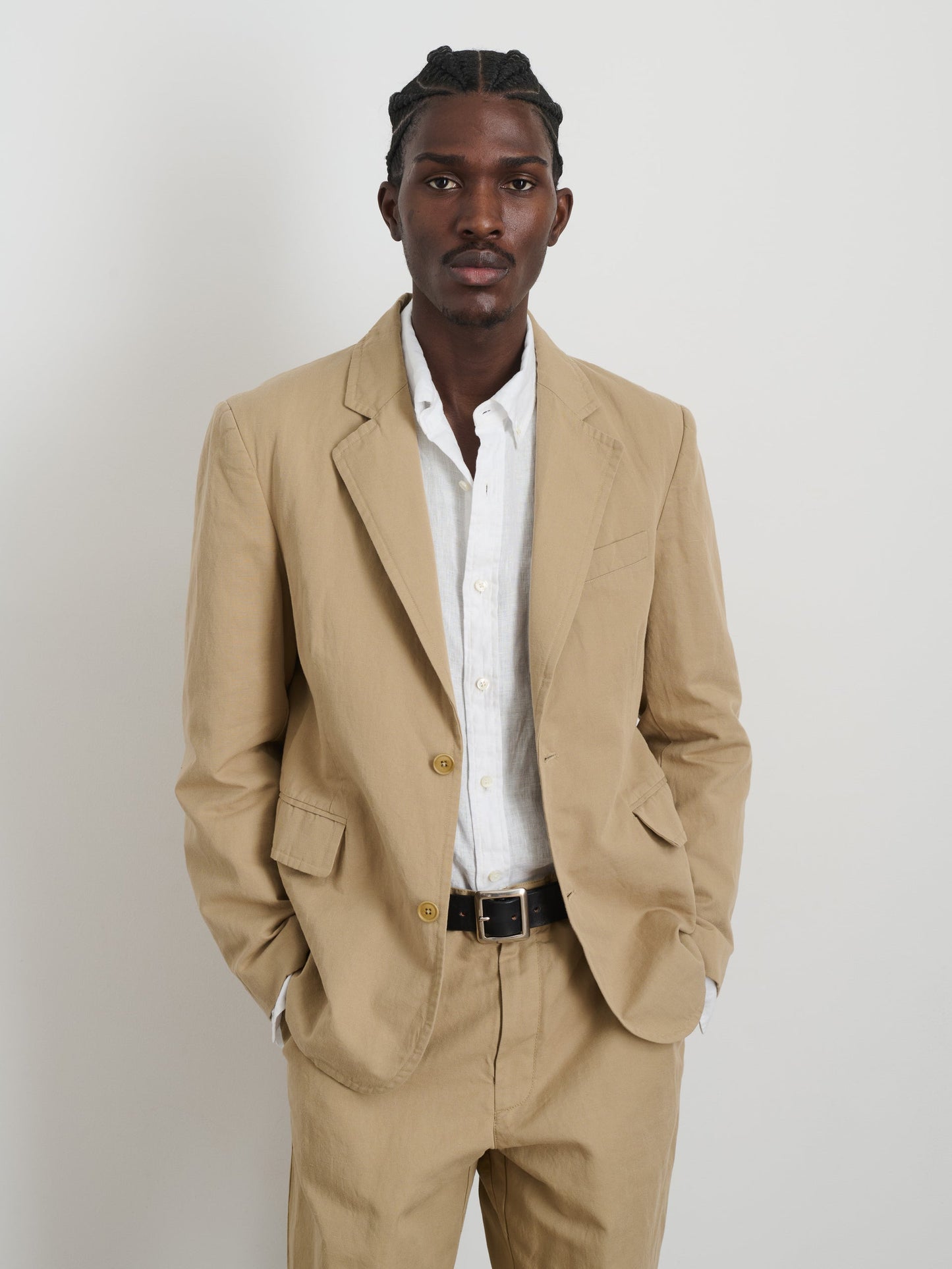 Alex Mill Cooper Blazer in Cotton Linen Khaki