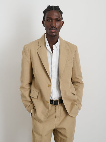 Alex Mill Cooper Blazer in Cotton Linen Khaki