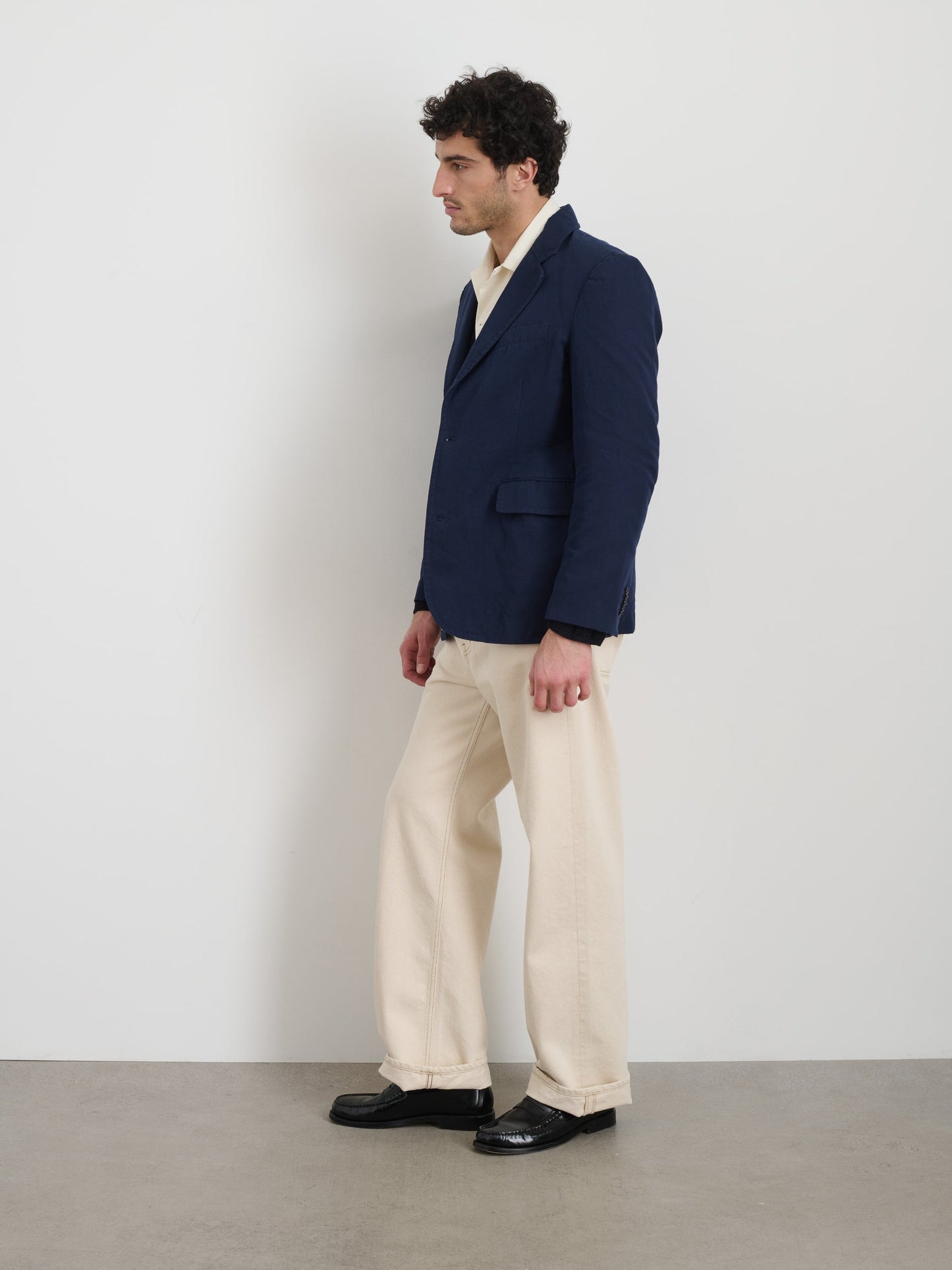 Alex Mill Cooper Blazer in Cotton Linen Navy