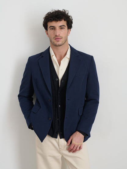 Alex Mill Cooper Blazer in Cotton Linen Navy