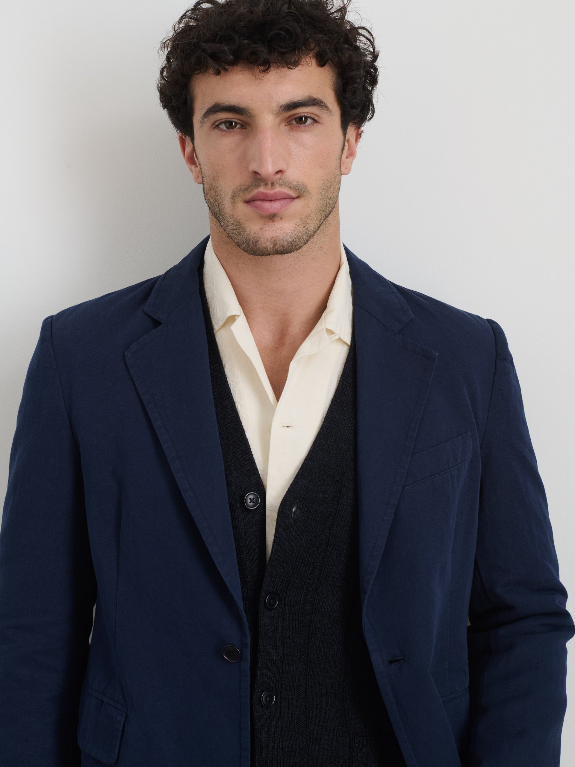Alex Mill Cooper Blazer in Cotton Linen Navy