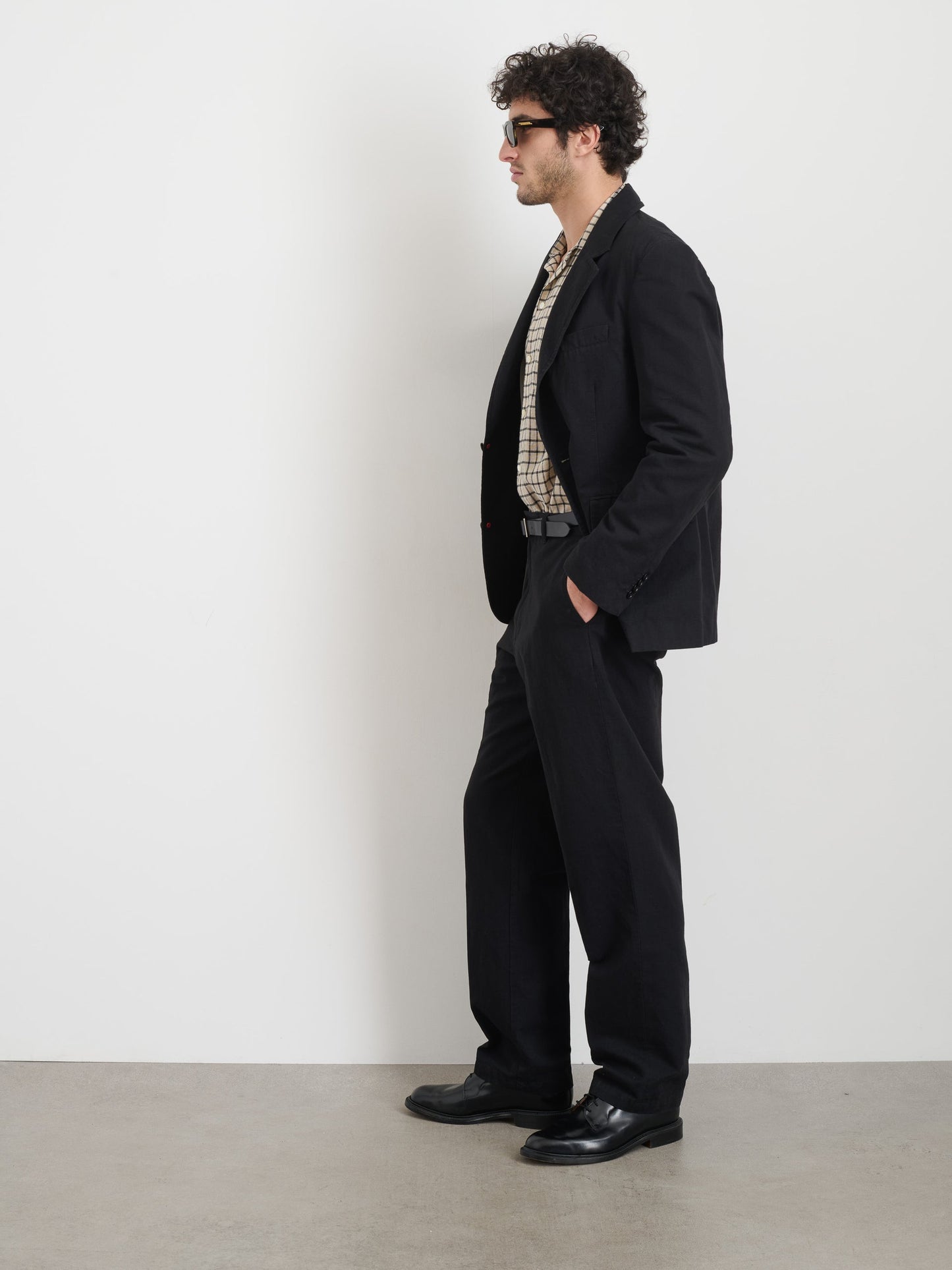 Alex Mill Cooper Trouser in Cotton Linen Black