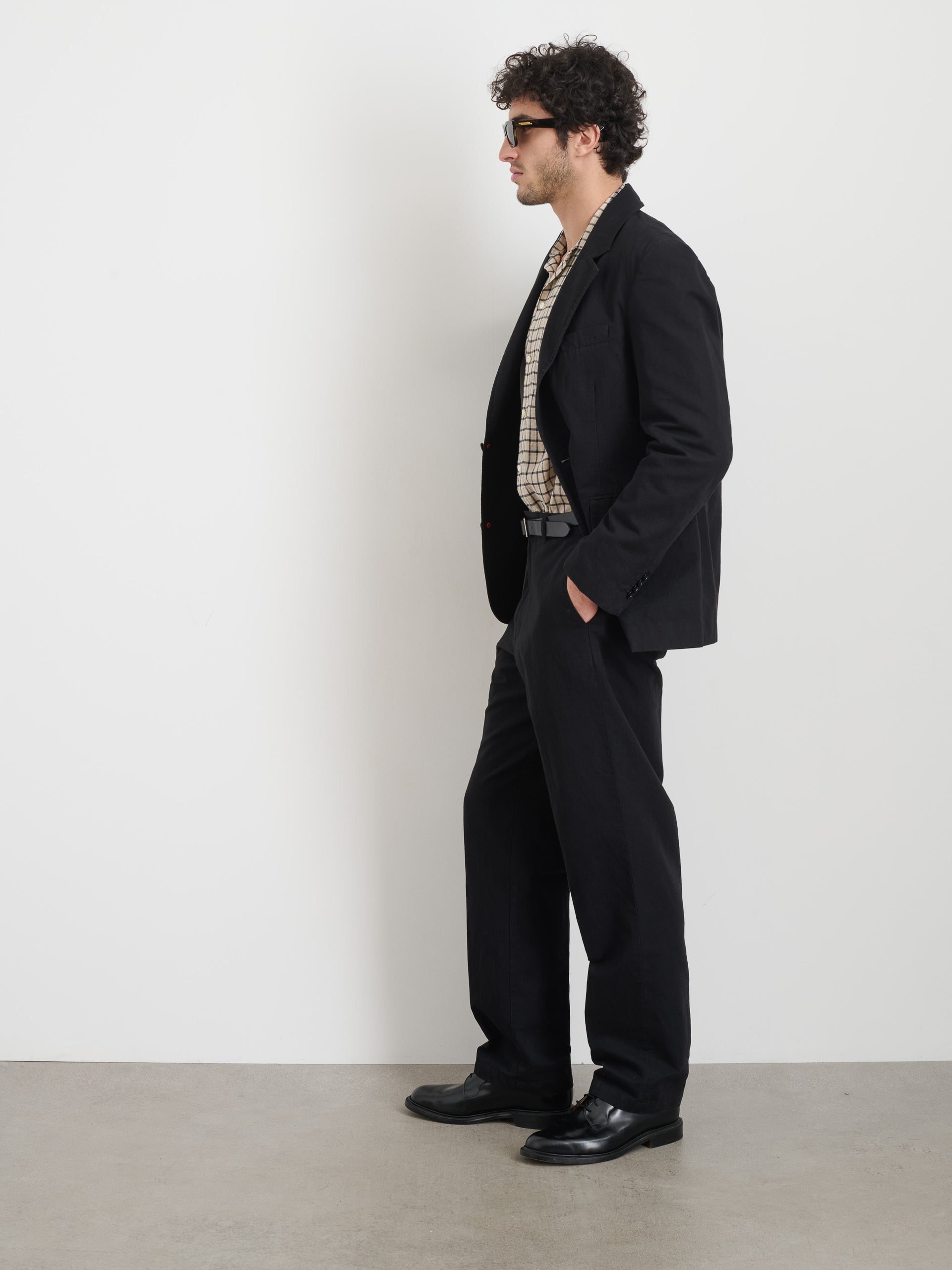 Alex Mill Cooper Trouser in Cotton Linen Black