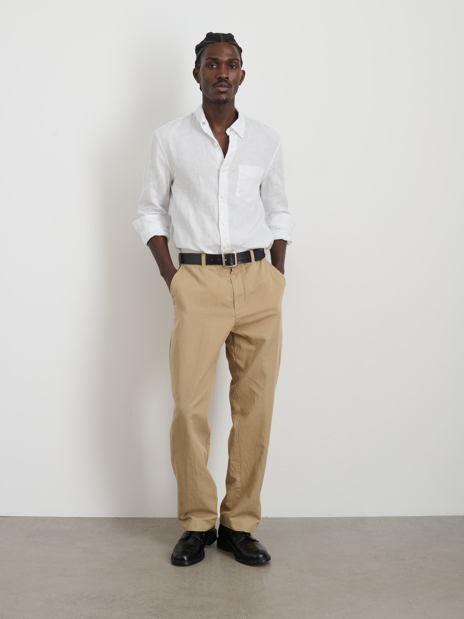 Alex Mill Cooper Trouser in Cotton Linen Khaki