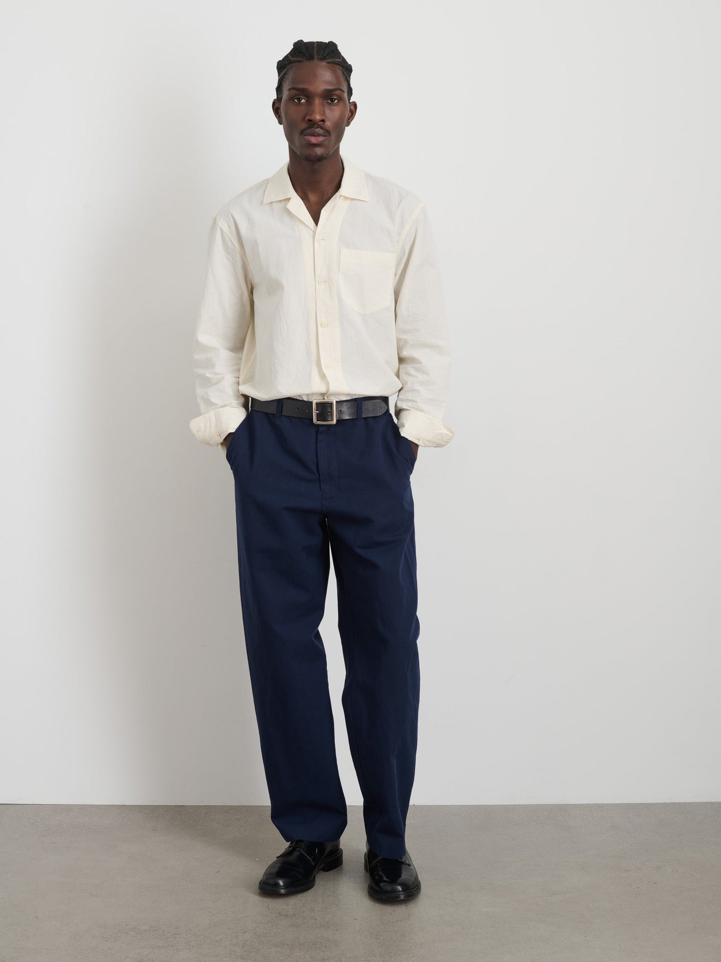 Alex Mill Cooper Trouser in Cotton Linen Navy