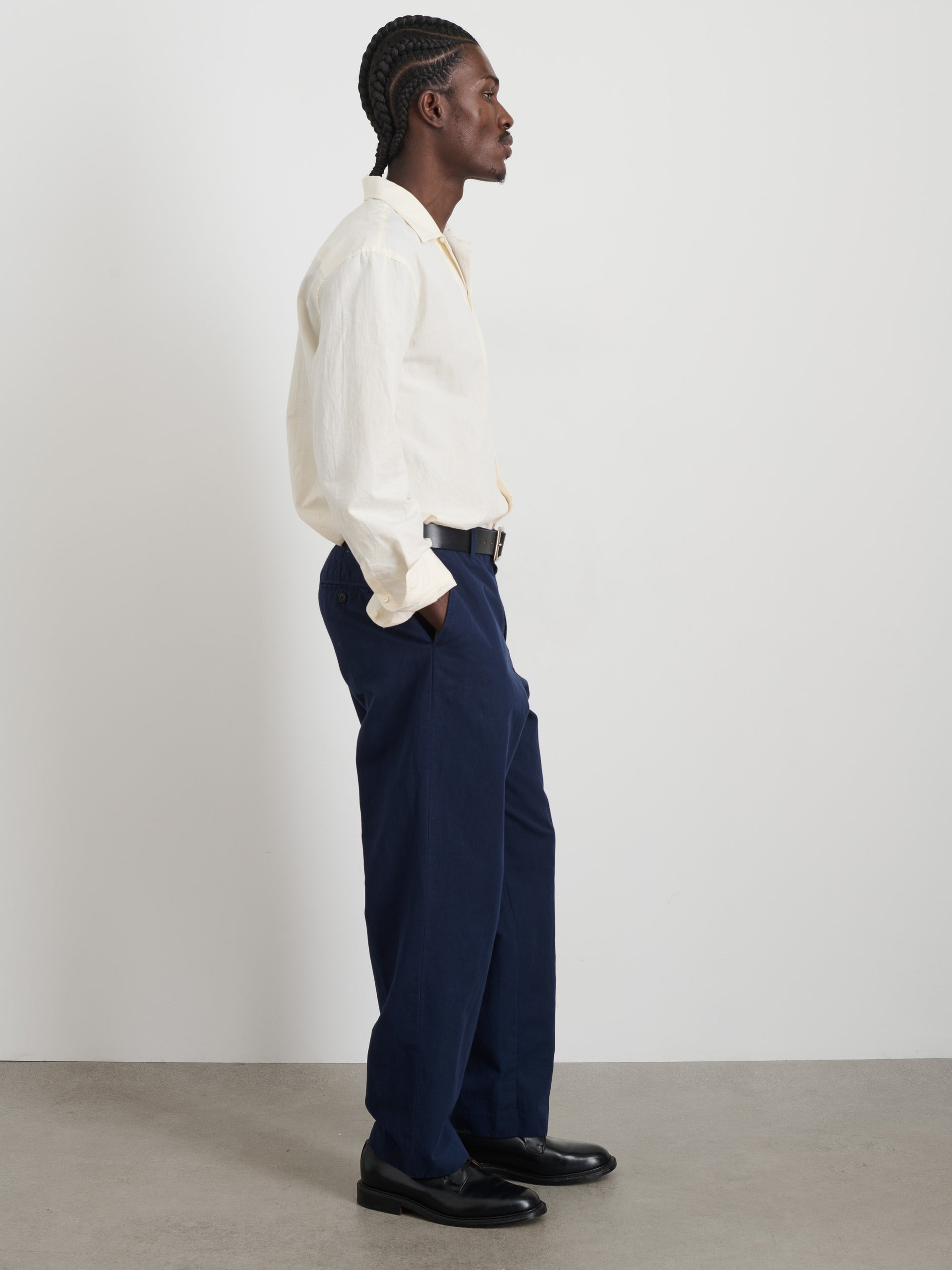 Alex Mill Cooper Trouser in Cotton Linen Navy