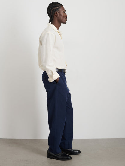 Alex Mill Cooper Trouser in Cotton Linen Navy