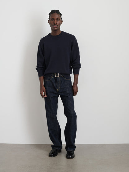 Alex Mill Gabriel Crewneck Sweater in Cotton Linen Dark Navy