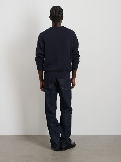 Alex Mill Gabriel Crewneck Sweater in Cotton Linen Dark Navy