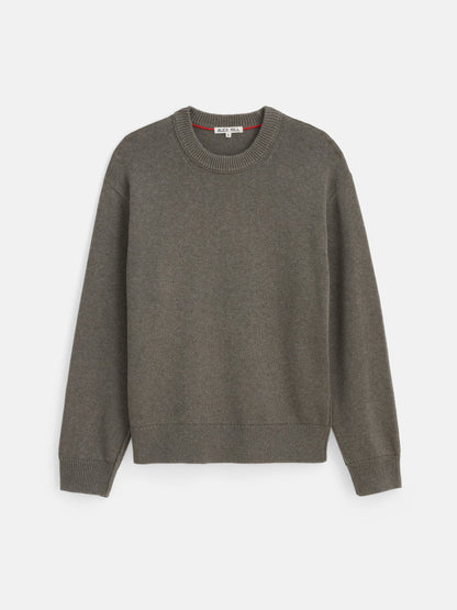 Alex Mill Gabriel Crewneck Sweater in Cotton Linen Heather Olive