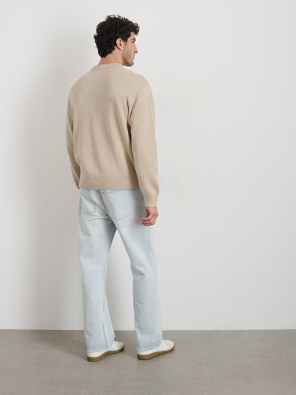 Alex Mill Gabriel Crewneck Sweater in Cotton Linen Heather Sand