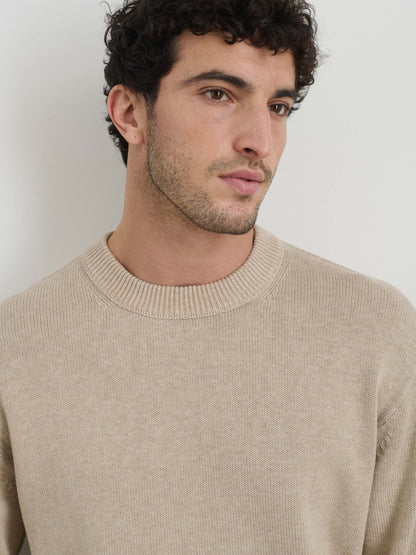 Alex Mill Gabriel Crewneck Sweater in Cotton Linen Heather Sand