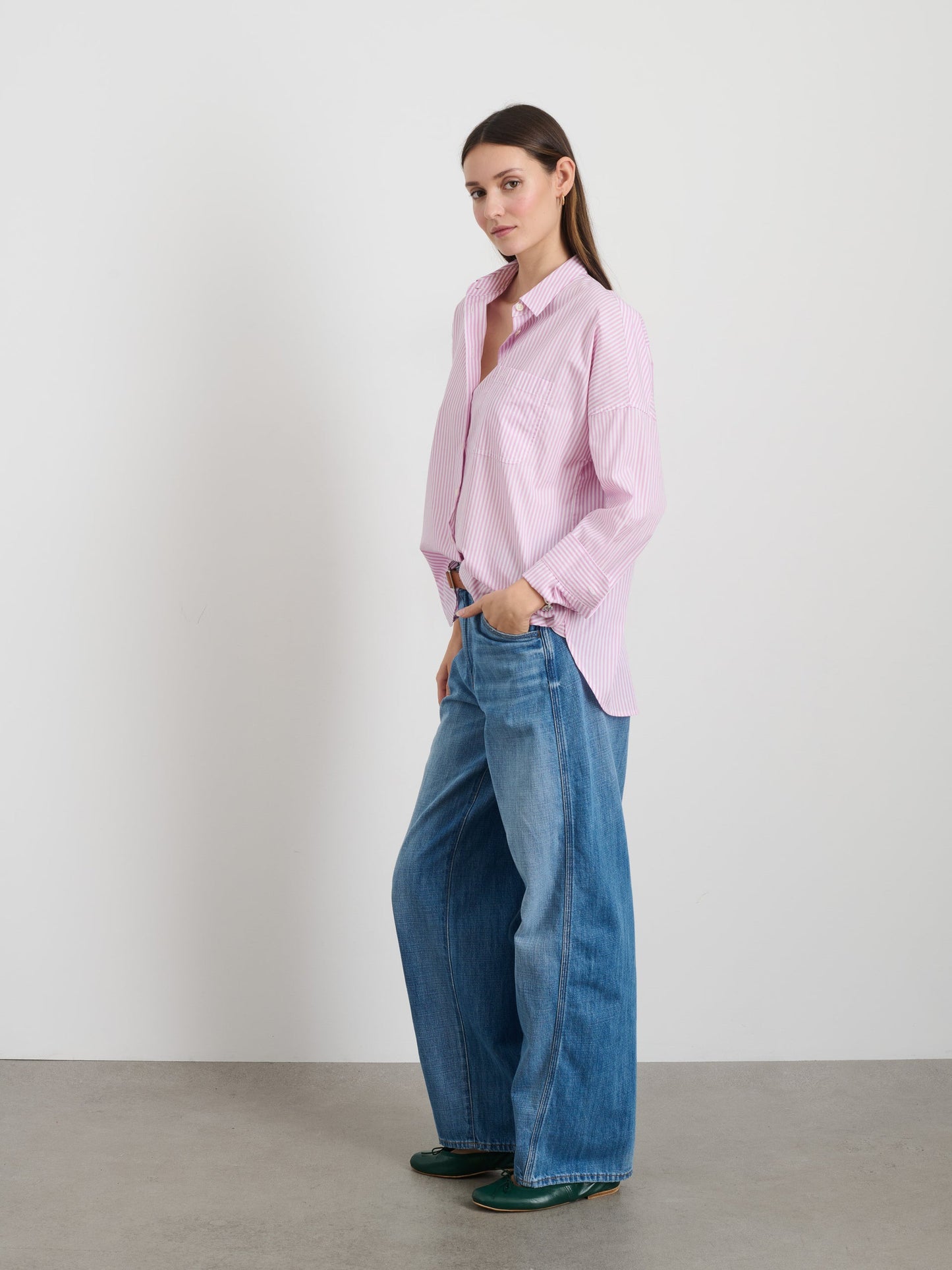 Alex Mill Jo Shirt in Stripe Lavender/White