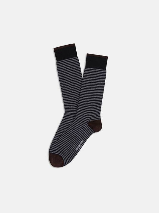 Alex Mill Marcoliani Stripe Sock Black/Asphalt
