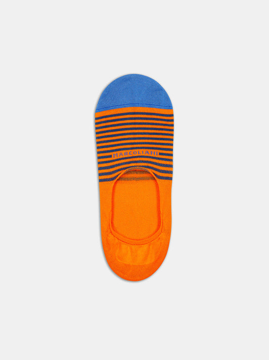 Alex Mill Marcoliani Stripe Invisible Sock Orange/Navy