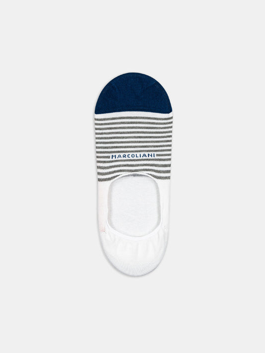 Alex Mill Marcoliani Stripe Invisible Sock White/Grey