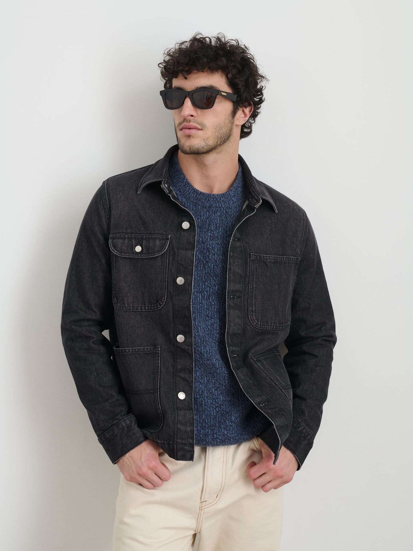 Alex Mill Work Jacket In Vintage Wash Denim