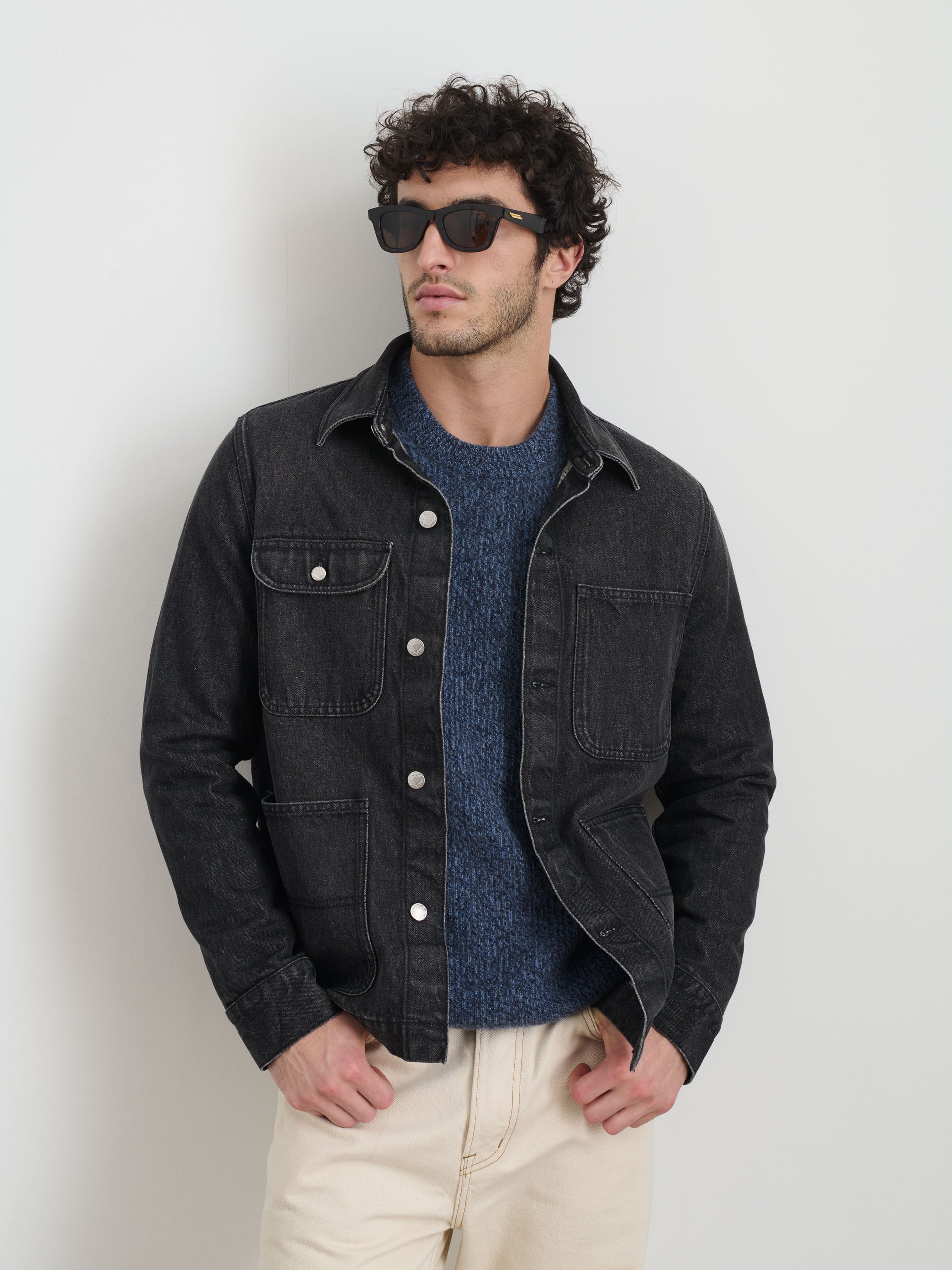 Alex Mill Work Jacket In Vintage Wash Denim