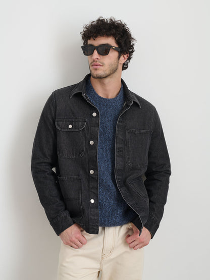 Alex Mill Work Jacket In Vintage Wash Denim