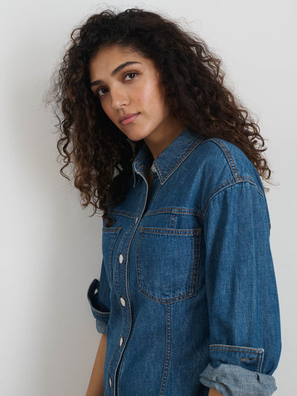 Alex Mill Marissa Shirtdress in Light Weight Denim
