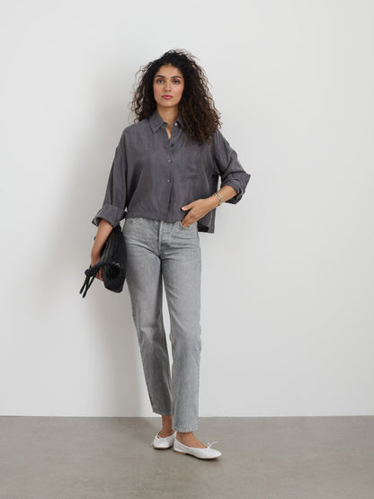 Alex Mill Jane Mid Rise Straight Jean Grey Wash