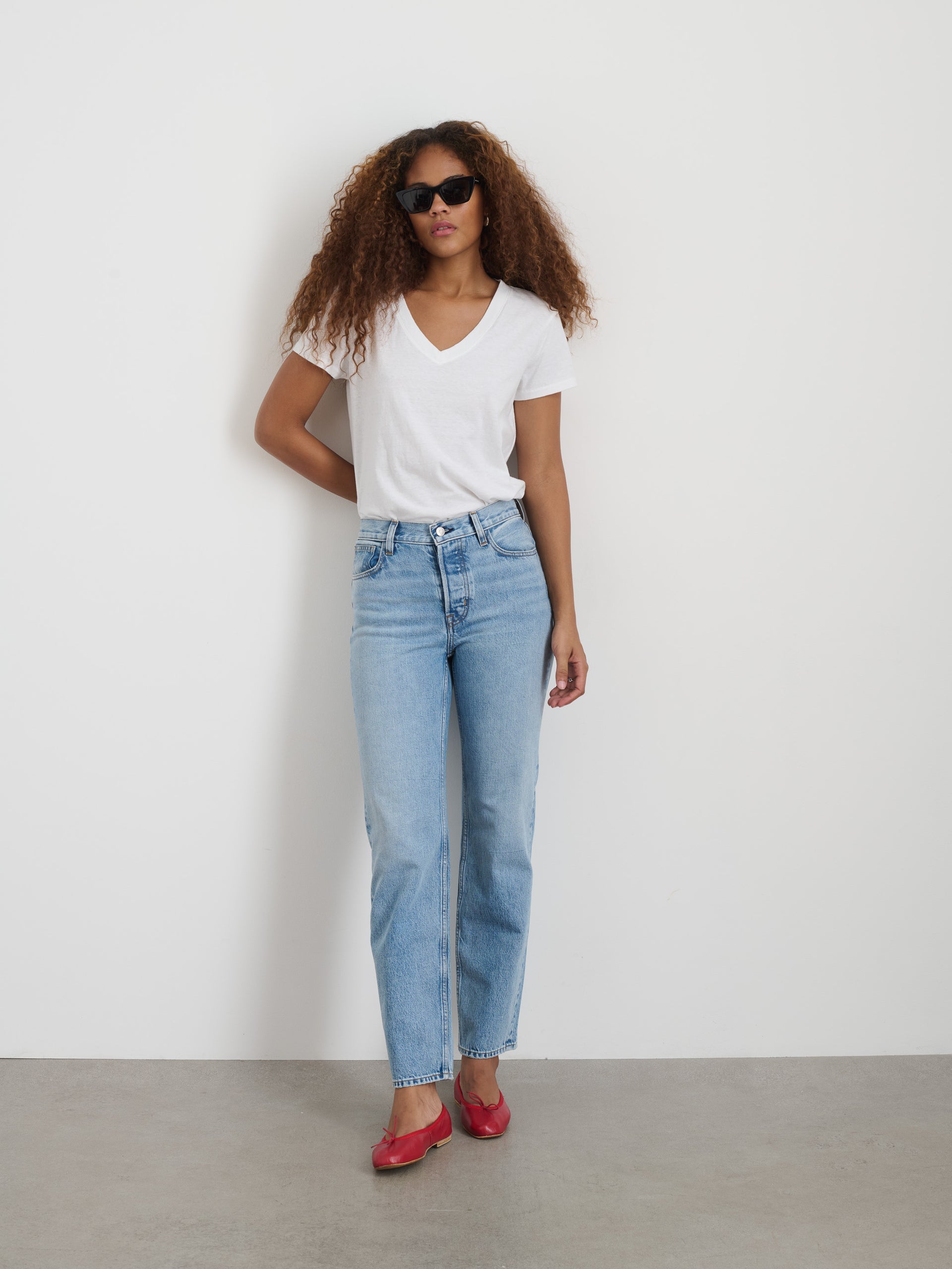 Alex Mill Jane Mid Rise Straight Jean Kyoto Wash