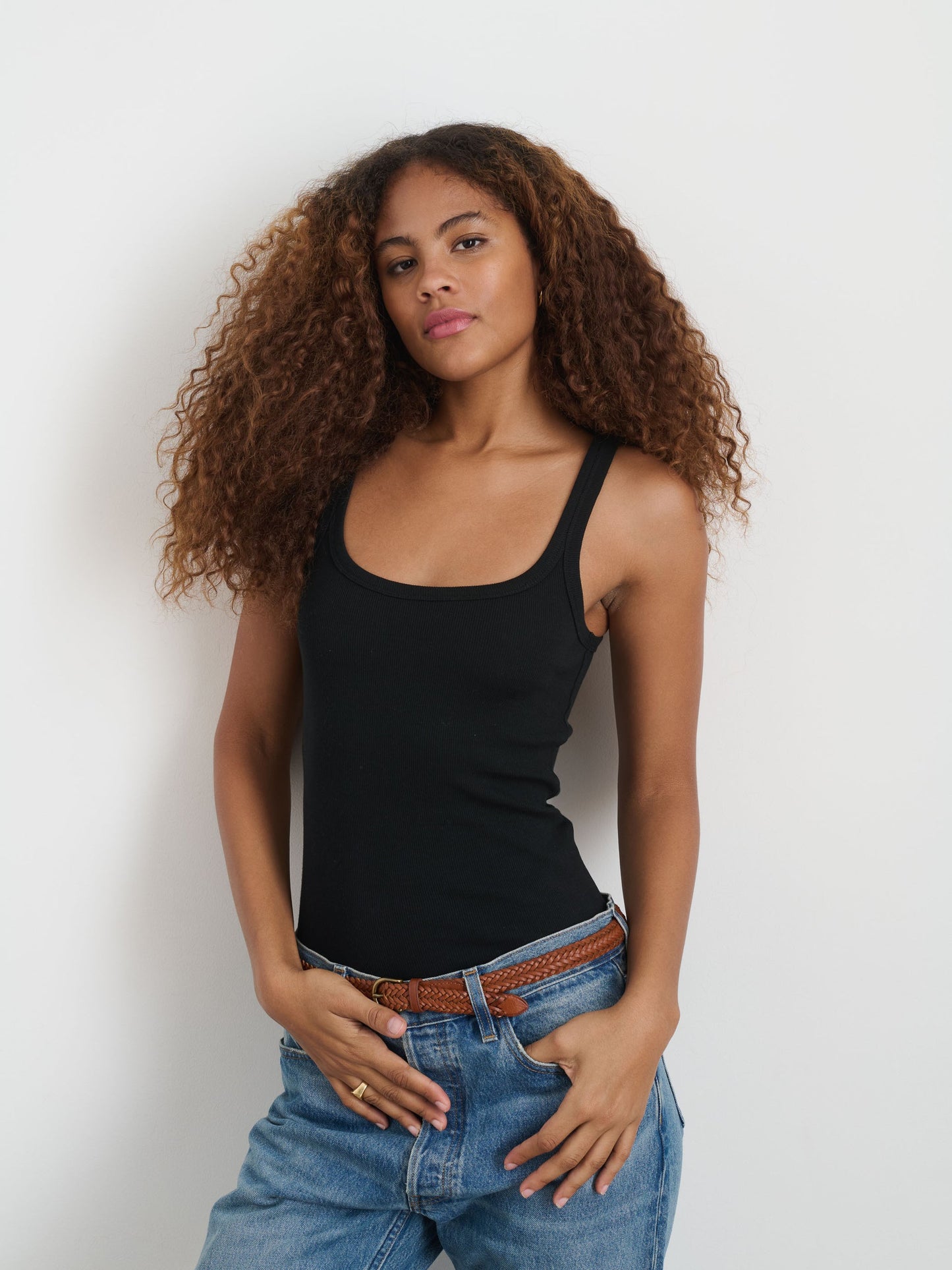 Alex Mill 365 Ribbed Tank Black