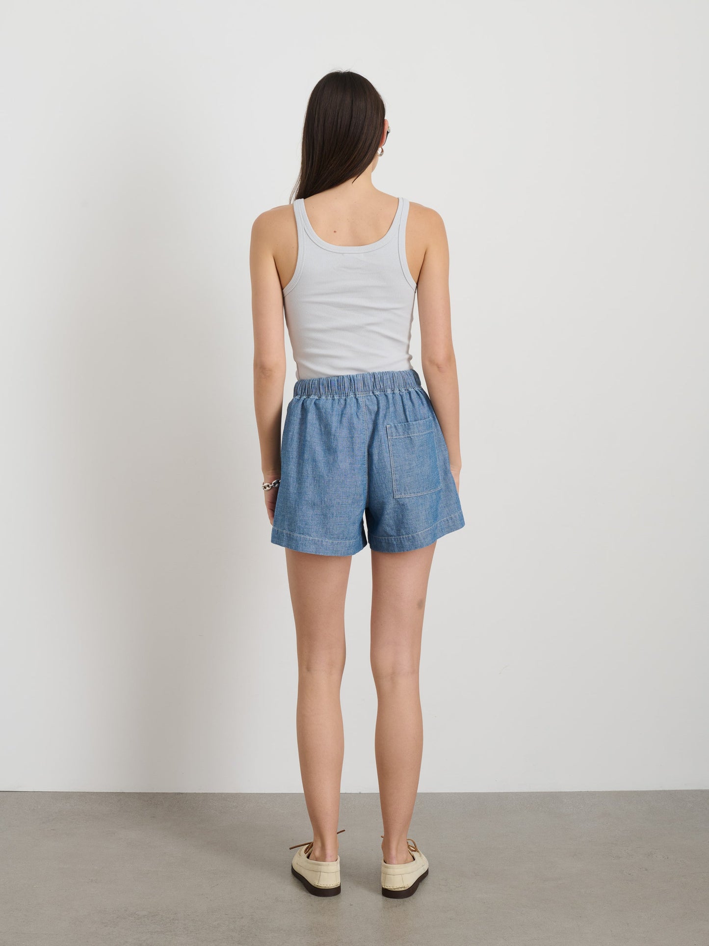Alex Mill 365 Ribbed Tank Glass Blue