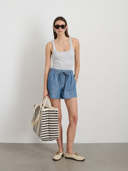 Alex Mill 365 Ribbed Tank Glass Blue