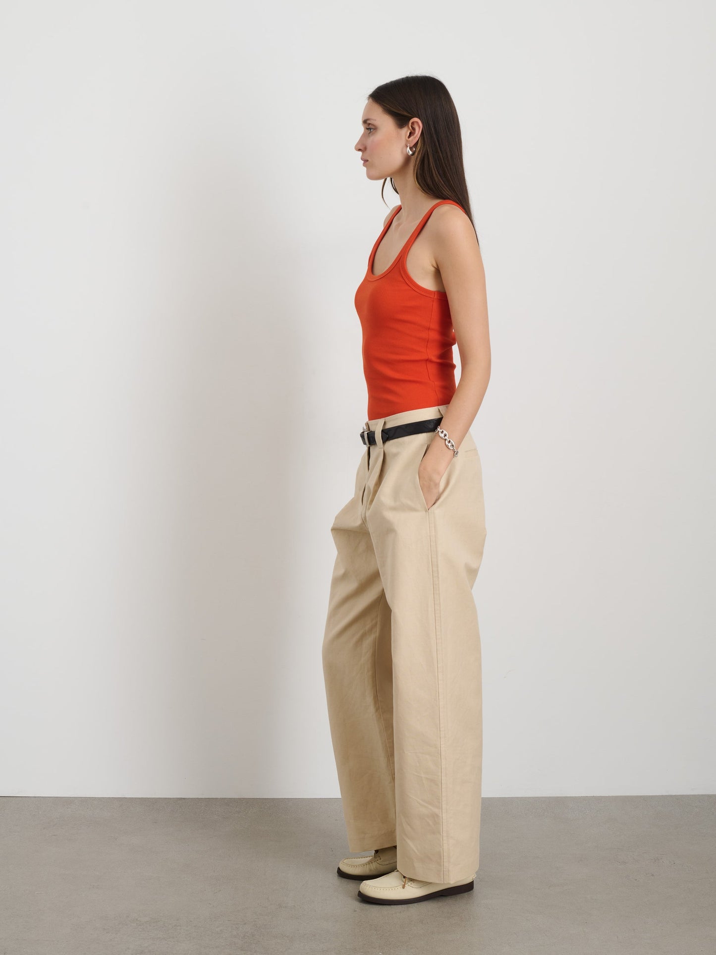 Alex Mill 365 Ribbed Tank Tangerine