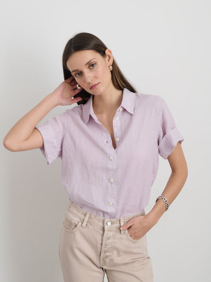 Alex Mill Maddie Shirt In Linen Thistle