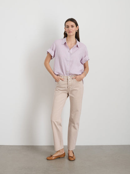 Alex Mill Maddie Shirt In Linen Thistle