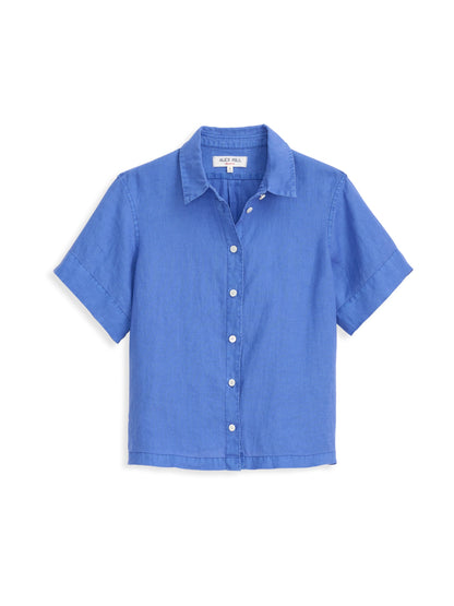 Alex Mill Maddie Shirt In Linen Ultramarine